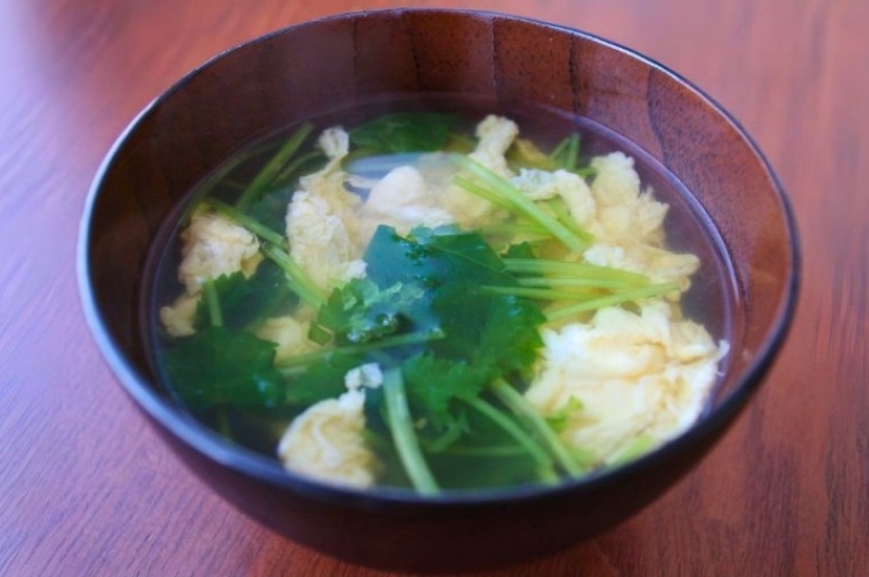 みつばと卵の吸い物