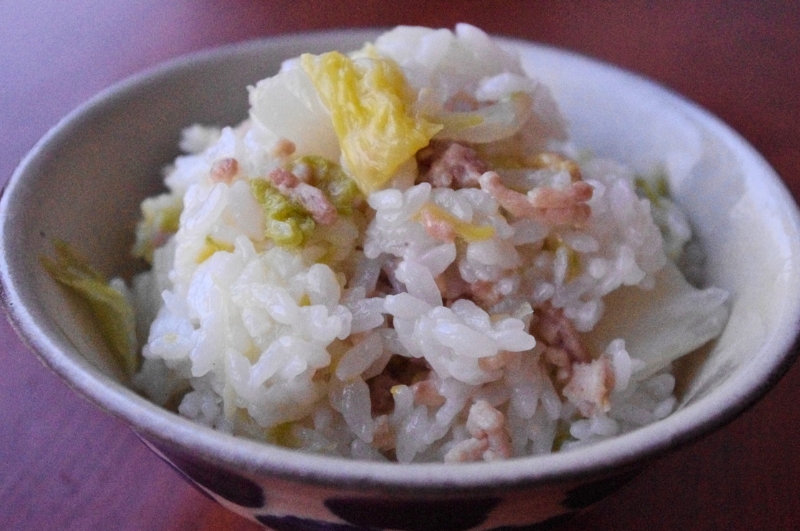 白菜と鶏ひき肉の炊き込みご飯