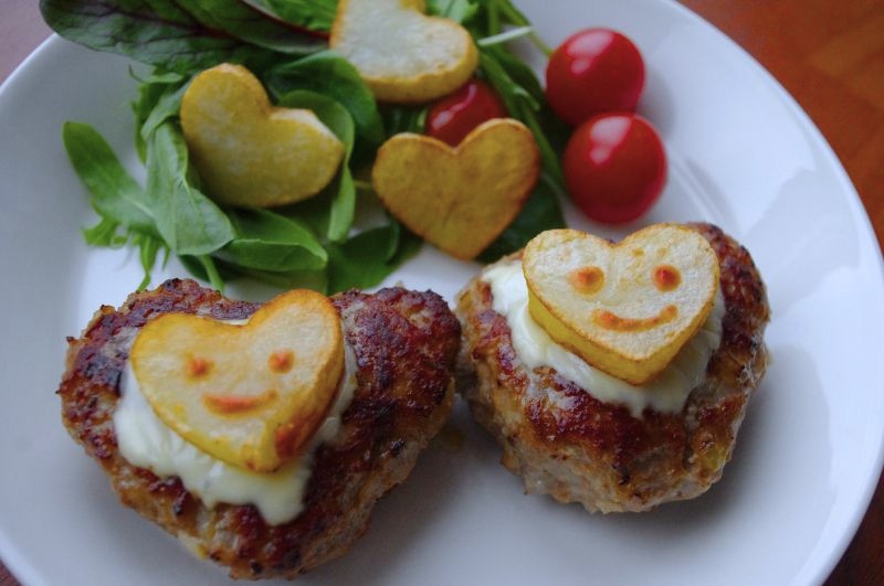 ハートのハンバーグ