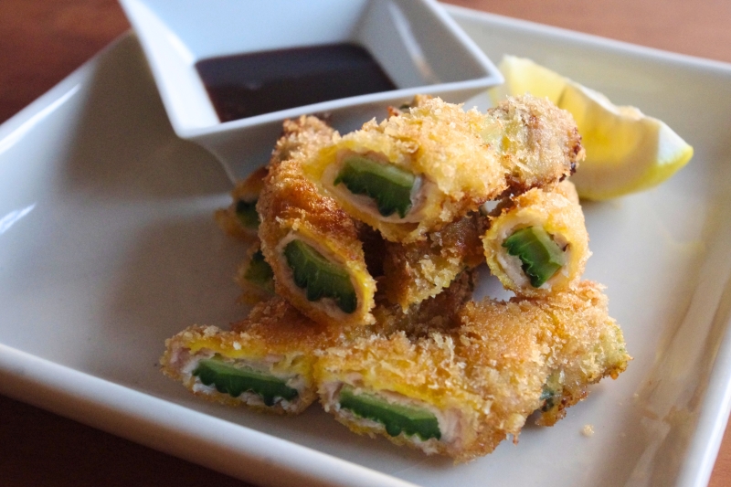 ゴーヤーの肉巻きフライ